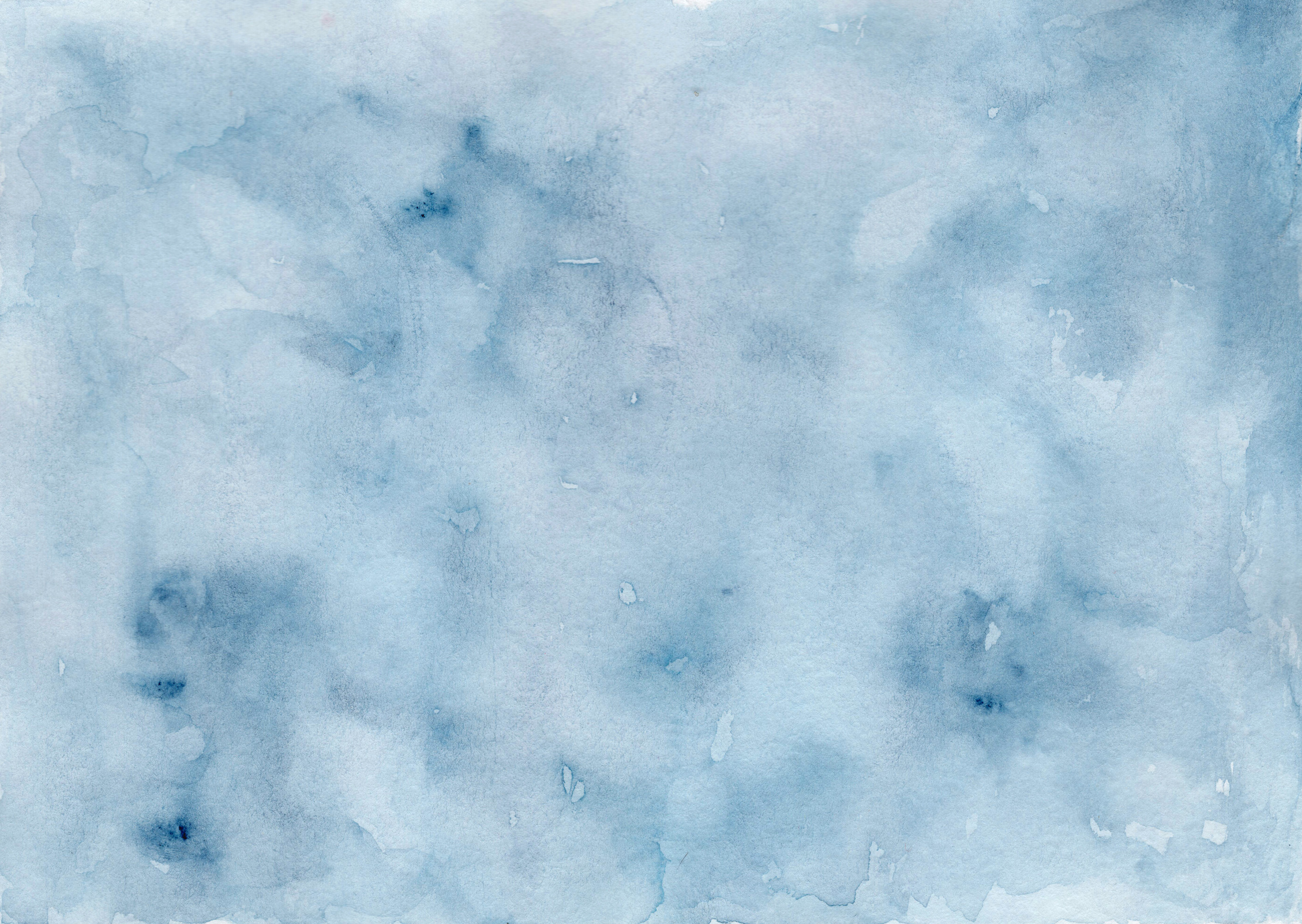Pale Dark Stormy Blue Sky Watercolor Background